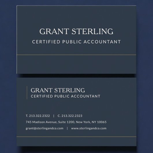 Carte De Visite Expert-comptable bleu marine professionnel