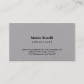 Carte De Visite Expert-conseil élégant en gris de qualité supérieu (Devant)