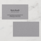 Carte De Visite Expert-conseil élégant en gris de qualité supérieu (Devant / Derrière)