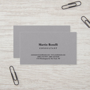 Carte De Visite Expert-conseil élégant en gris de qualité supérieu