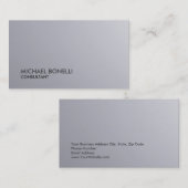 Carte De Visite Expert-conseil en Arrière - plan Silver Grey (Devant / Derrière)