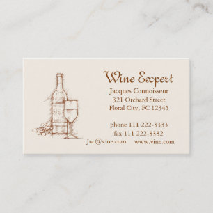 Carte De Visite Expert en matière de vin