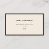 Carte De Visite Expert en revenu passif (Dos)