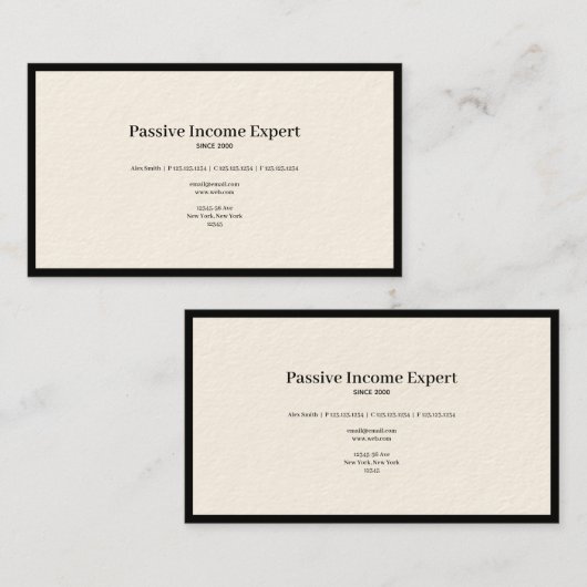 Carte De Visite Expert en revenu passif (Devant / Derrière)