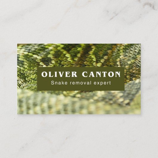 Carte De Visite Expert en suppression de serpent (Dos)