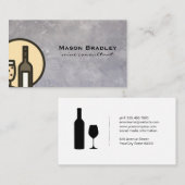 Carte De Visite Expert Vin | Verre et bouteille (Devant / Derrière)
