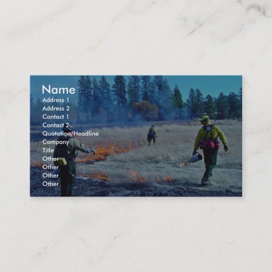 Carte De Visite expertise sur les incendies (Devant)