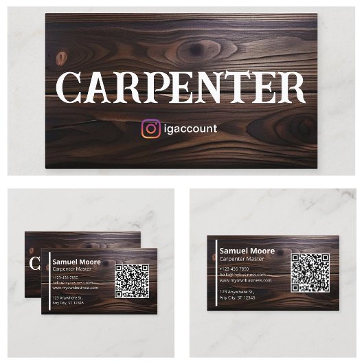Carte De Visite Experts en menuiserie Charpentier professionnel