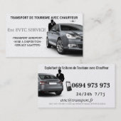 Carte De Visite Exploitant de Voitures de Transport avec Chauffeur (Devant / Derrière)