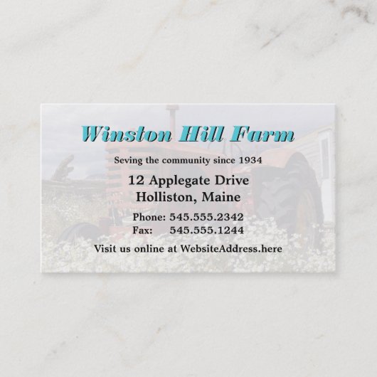 Carte De Visite Exploitation agricole Commerce du marché agricole (Devant)