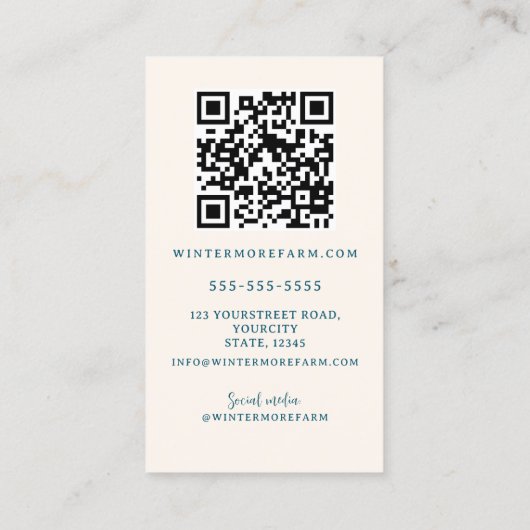 Carte De Visite Exploitation d'animaux d'élevage (Dos)