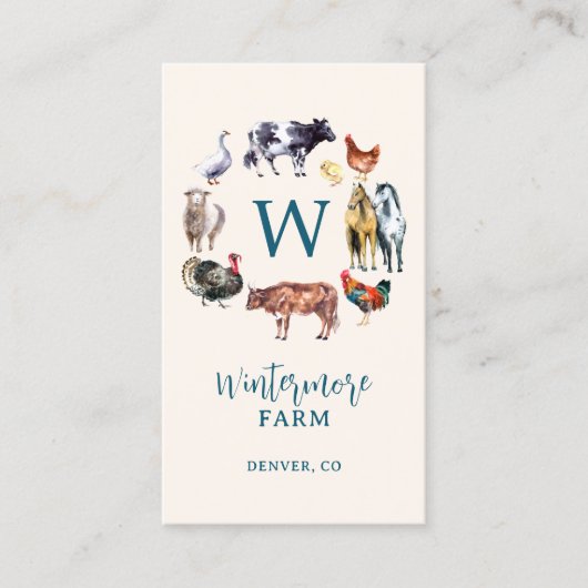 Carte De Visite Exploitation d'animaux d'élevage (Devant)