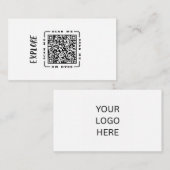 Carte De Visite Explorer | Modèle de code QR et de logo personnal (Devant / Derrière)