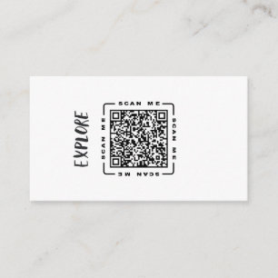 Carte De Visite Explorer Modèle de code QR et de logo personnal