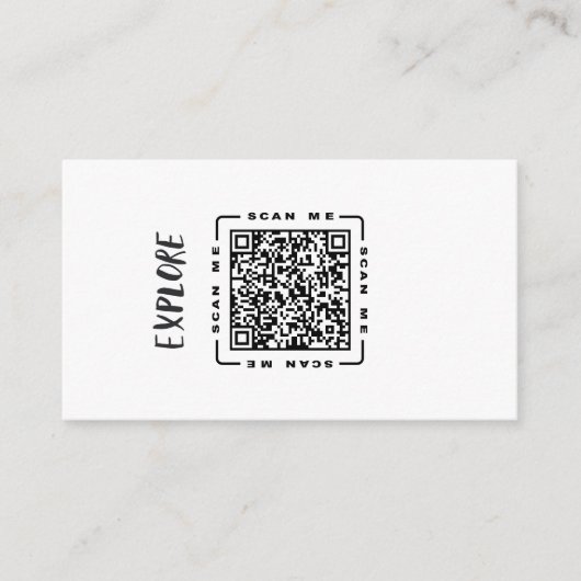 Carte De Visite Explorer | Modèle de code QR et de logo personnal (Devant)