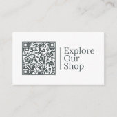 Carte De Visite Explorez notre boutique | Code QR et logo personna (Devant)