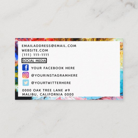 Carte De Visite explosion de couleur (Dos)