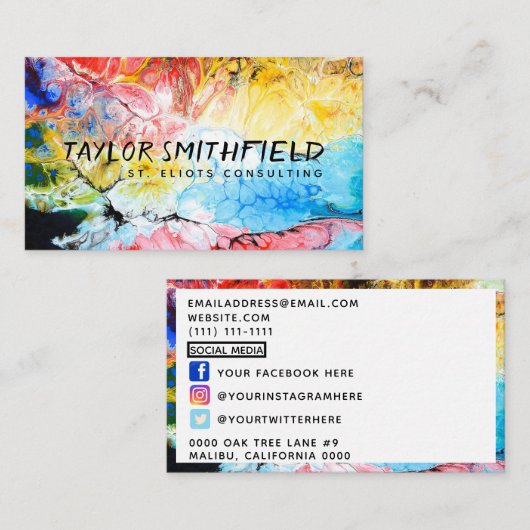 Carte De Visite explosion de couleur (Devant / Derrière)