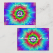 Carte De Visite Explosion en bleu rouge vert et violet (Devant / Derrière)
