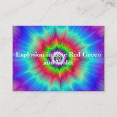 Carte De Visite Explosion en bleu rouge vert et violet (Dos)