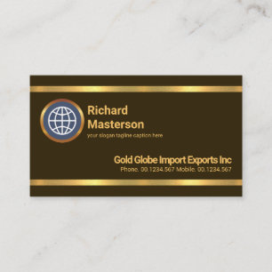 Carte De Visite Exportation minimaliste simple d'une ligne d'or d'