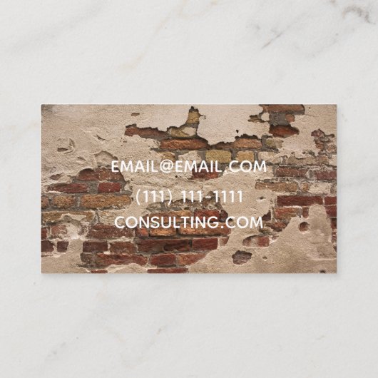 carte de visite exposé de brique (Dos)