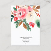 Carte De Visite Exposition de bijoux d'hiver en aquarelle florale (Dos)