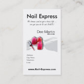 Carte De Visite Express d'ongle - technicien de salon d'ongle de (Dos)