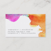 Carte de visite expressif d'aquarelle (Dos)