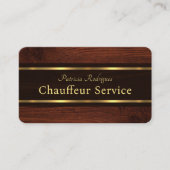 Carte De Visite Exquis Bois Grains Lignes Or Chauffeur (Devant)