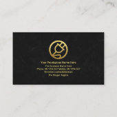 Carte De Visite Exquise bouchon d'alimentation en or en marbre noi (Dos)