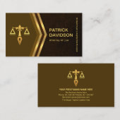 Carte De Visite Exquise Brown Grunge Gold Arrow Conseiller juridiq (Devant / Derrière)