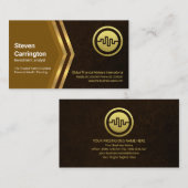 Carte De Visite Exquise Brown Grunge Gold Arrow Financial (Devant / Derrière)