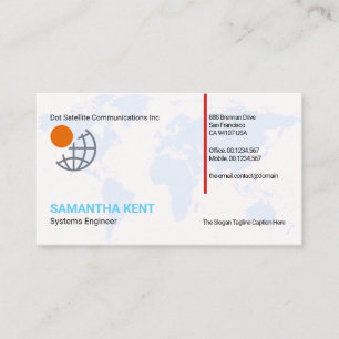 Carte De Visite Exquise Concise Blue Atlas Global