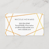 Carte De Visite Exquise Gold Lines Marbre noir (Dos)