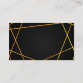 Carte De Visite Exquise Gold Lines Sleek Black Mesh (Dos)