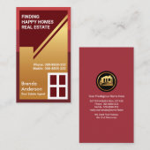 Carte De Visite Exquise Gold Rooftop Realtor Abstrait (Devant / Derrière)