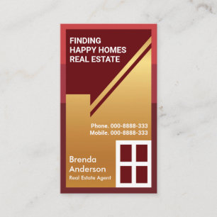 Carte De Visite Exquise Gold Rooftop Realtor Abstrait