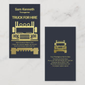 Carte De Visite Exquise Gold Semi Camion Logistique Camion (Devant / Derrière)