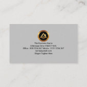 Carte De Visite Exquise Gris Marbre Textile Contractant d'Édifice (Dos)