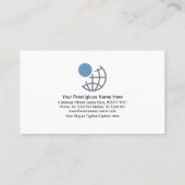 Carte De Visite Exquise Interception de Blue Lines Propriétaire Fo (Dos)