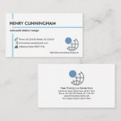 Carte De Visite Exquise Interception de Blue Lines Propriétaire Fo (Devant / Derrière)