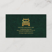 Carte De Visite Exquise Marbre Vert Texture Lignes Or, Camion (Dos)