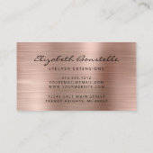 Carte De Visite Extension de cils en écriture métallisée or rose (Dos)