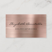 Carte De Visite Extension de cils en écriture métallisée or rose (Devant)