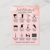 Carte De Visite Extension de Lash d'Agate Or Rose Blush (Devant)