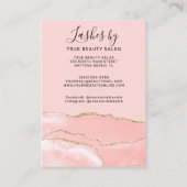 Carte De Visite Extension de Lash d'Agate Or Rose Blush (Dos)