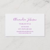 Carte De Visite Extension de Parties scintillant violet et étincel (Dos)