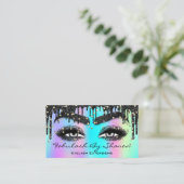 Carte De Visite Extension Eyelash Brow QRCode Microbling Holograph (Debout devant)