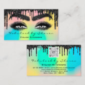 Carte De Visite Extension Eyelash de maquillage QR Code Drig Holog (Devant / Derrière)